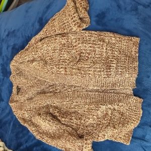 Oversize burgundy and white cardigan